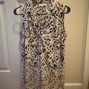 Calvin Klein Sleeveless Animal Print Blouse